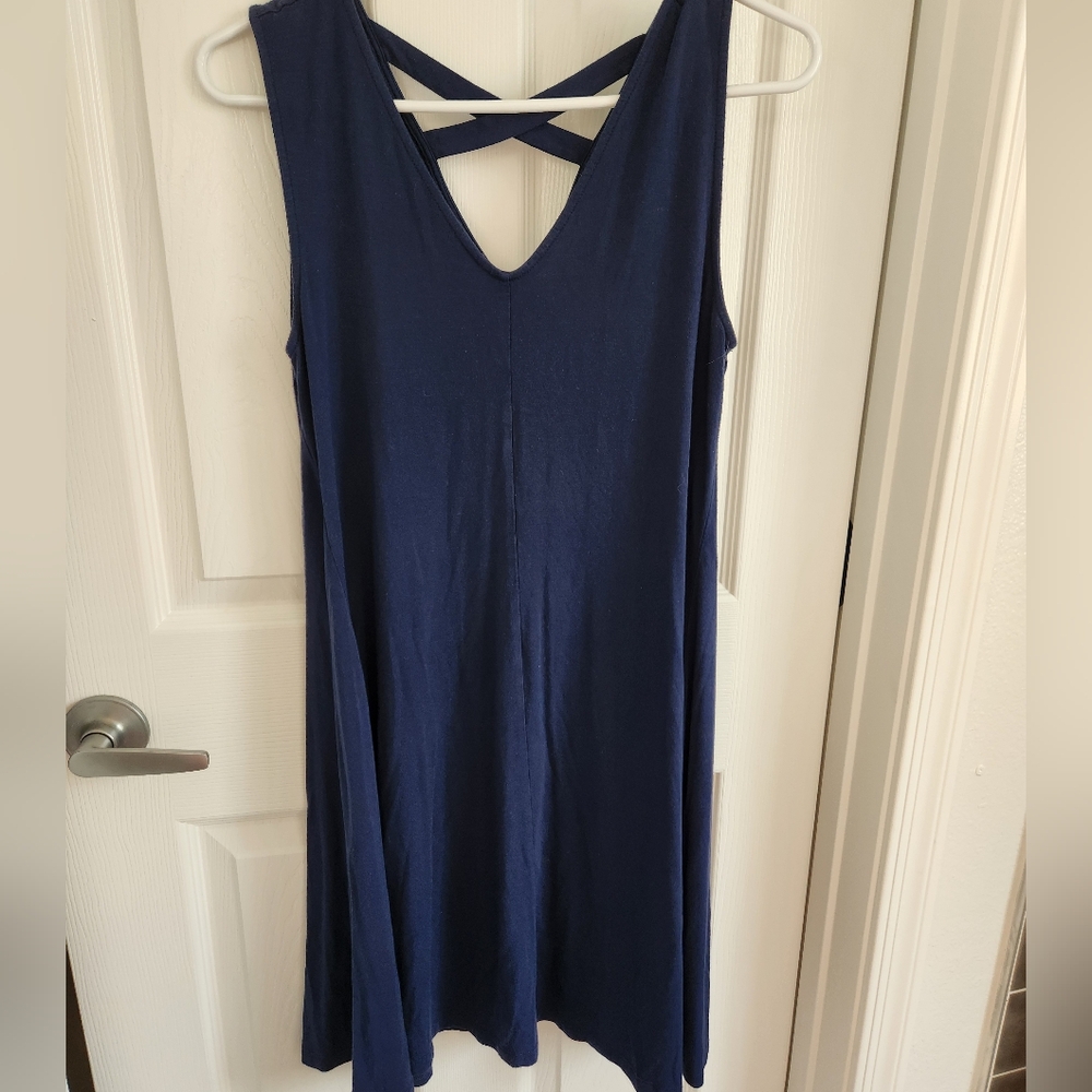 Sleeveless Mini Blue Dress